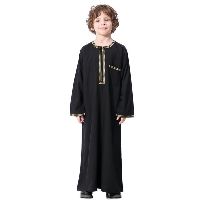 كورتا عرقية طويلة للأطفال بأزرار سحاب مطرزة TH875 - Image 2