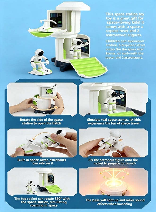 Interstellar Space Toys, Double Layer Space Station Toy, Rocket Space Station Model,DIY Assembly Set,Interactive Toys for Children and Parents,Science Gift for Kids - Image 3