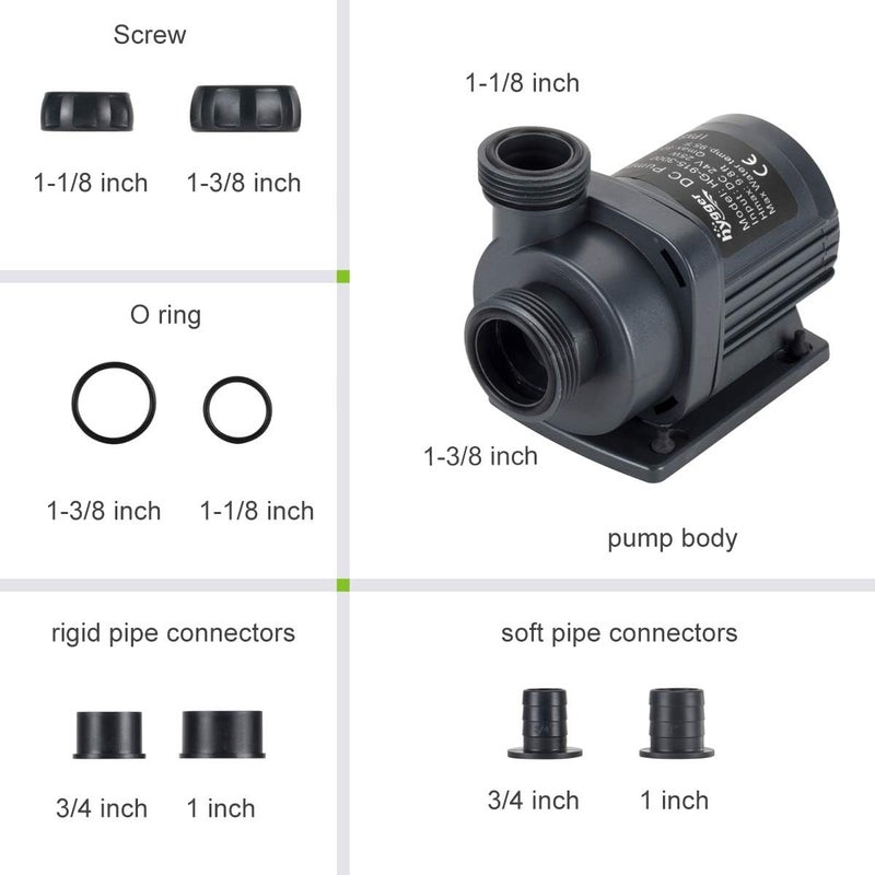 Hygger مضخة مياه هادئة وغاطسة وخارجية 800GPH بجهد 24V، مع وحدة تحكم (إعدادات 30%-100%)، مضخة عودة قوية لأحواض السمك، الأكواريوم، البرك، النوافير، خزانات المياه، الزراعة المائية (25W، 9.8 قدم) - Image 5