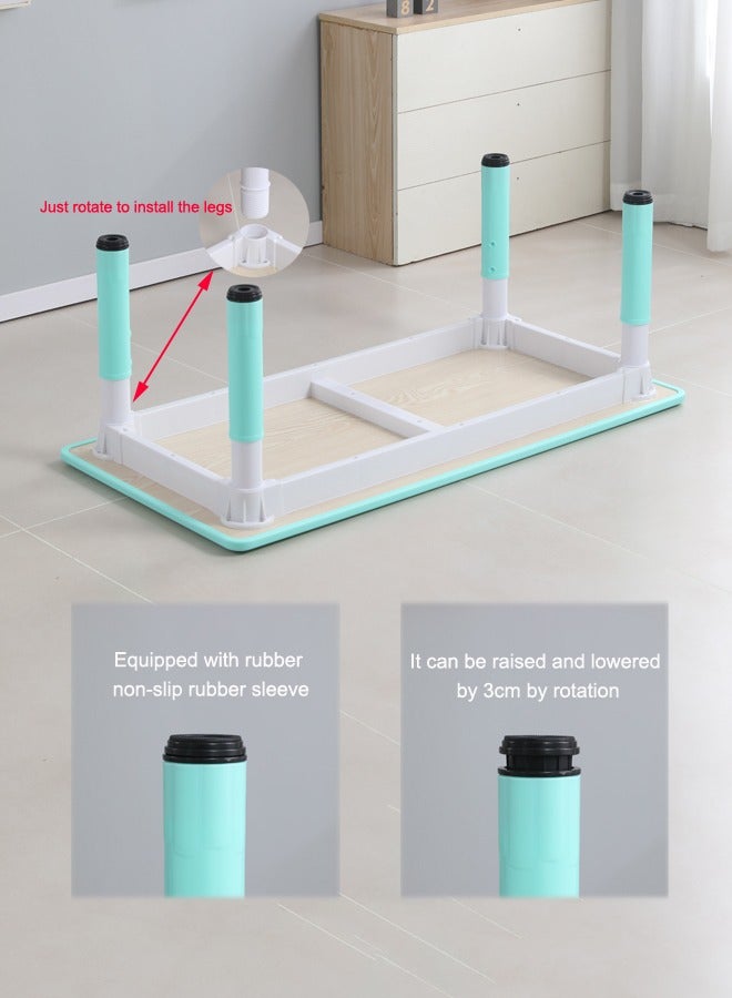 JSAITOYS 5-Piece Rectangle Plastic Adjustable Desk Sets Children Study Activity Table And Chair Set Preschool Furniture - Image 4