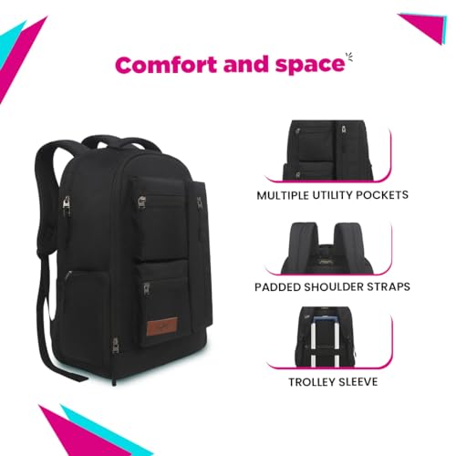 Skybags سايجباجز 25 لتر نيكسوس 6 حقيبة ظهر لابتوب بأقسام (E) أسود - Image 5