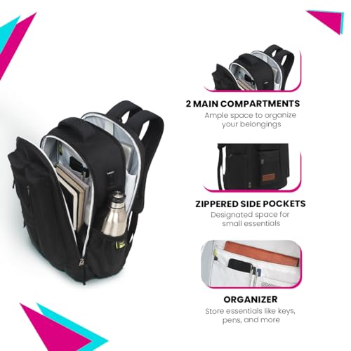 Skybags سايجباجز 25 لتر نيكسوس 6 حقيبة ظهر لابتوب بأقسام (E) أسود - Image 3