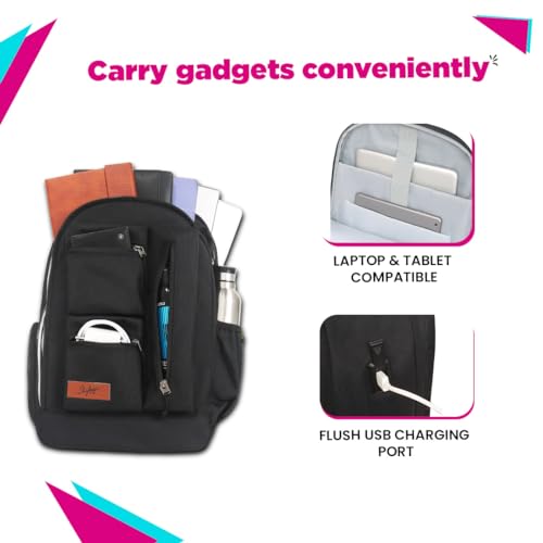 Skybags سايجباجز 25 لتر نيكسوس 6 حقيبة ظهر لابتوب بأقسام (E) أسود - Image 4
