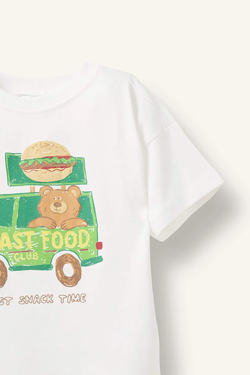 Defacto Baby Boy Oversize 100% Cotton Printed Short Sleeve T-Shirt