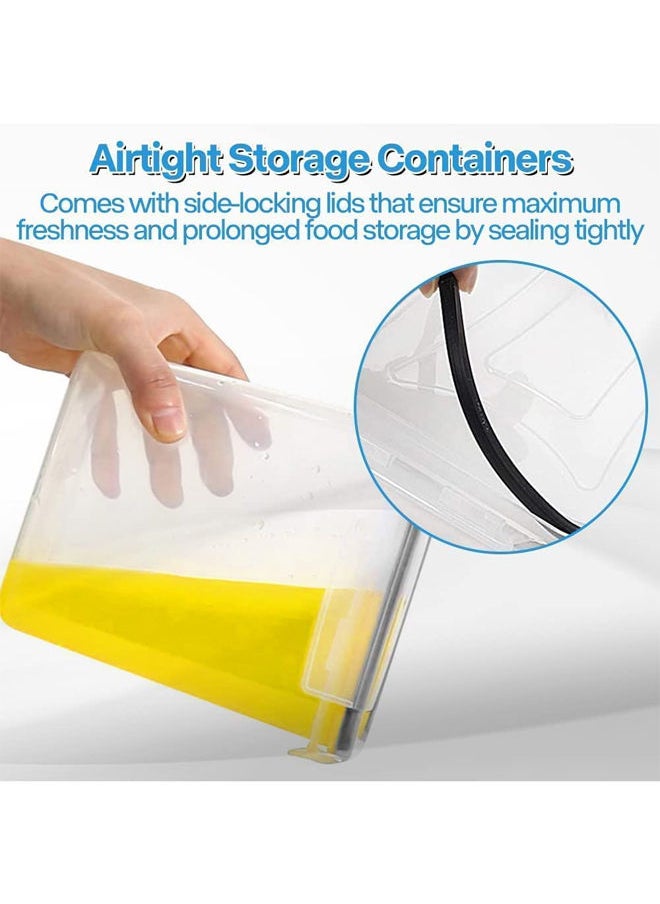14 Pcs Food Storage Contaners with Lid, BPA-free Cereal and Snack Containers with Lables and Small Spoon for Kitchen Pantry Organization and Storage