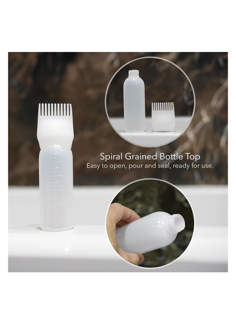 Generic - Precision Hair Dye Applicator Set 6 Ounce Root Comb Bottle With Graduated Scale Purple & White - Image 1