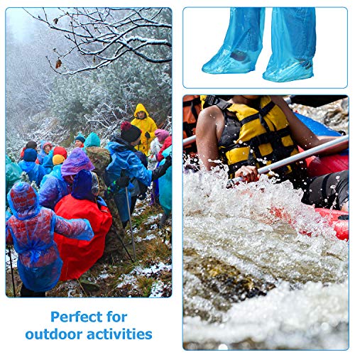 Satinior Disposable Boot Covers Plastic Long Waterproof Shoes Cover Over The Knee Shoes Cover for Men Women - Image 4