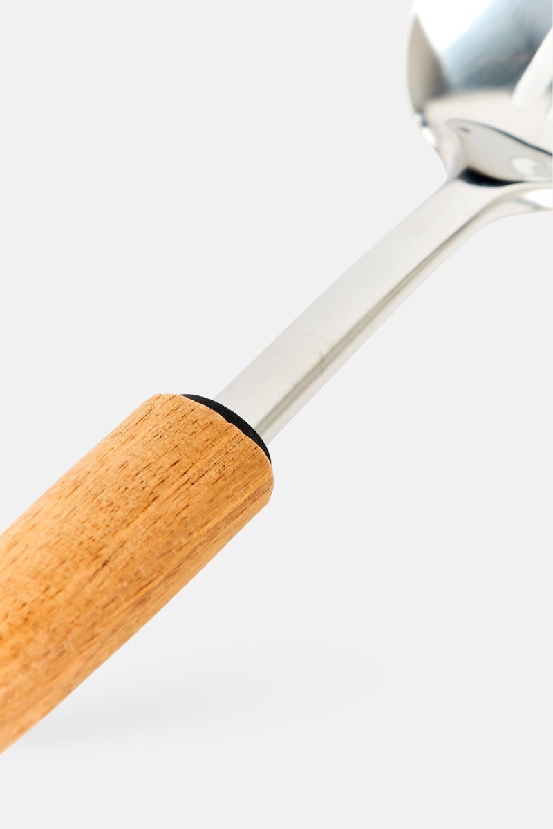 Cuisine Art Stainless Steel Slotted Serving Spoon With Acacia Handle, Silver - Image 3