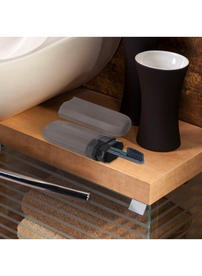 Beauenty Portable Travel Toothbrush Case 2 Packs, Food Grade PP Plastic Toothbrush Storage Holder, Strong Durable Dustproof Toothbrush Holder with Bottom Vent Hole (Black) - Image 4