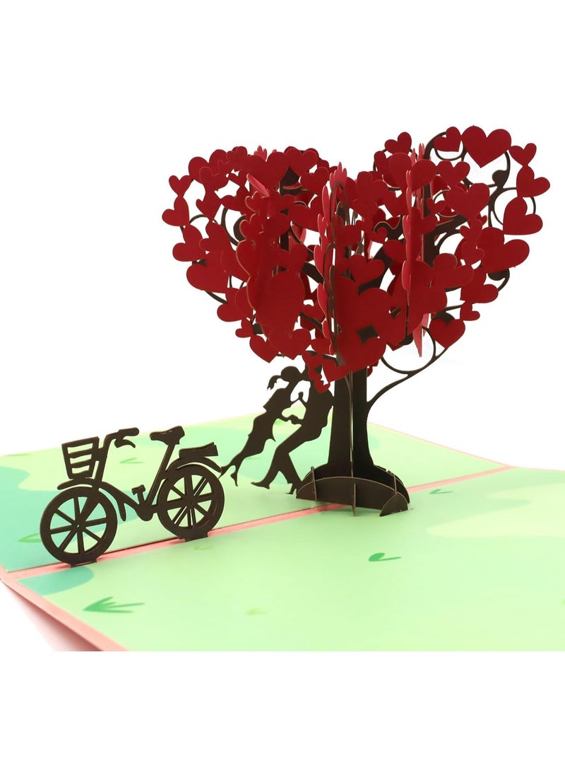 Love Couple Heart Tree 3D Greeting Pop Up Card