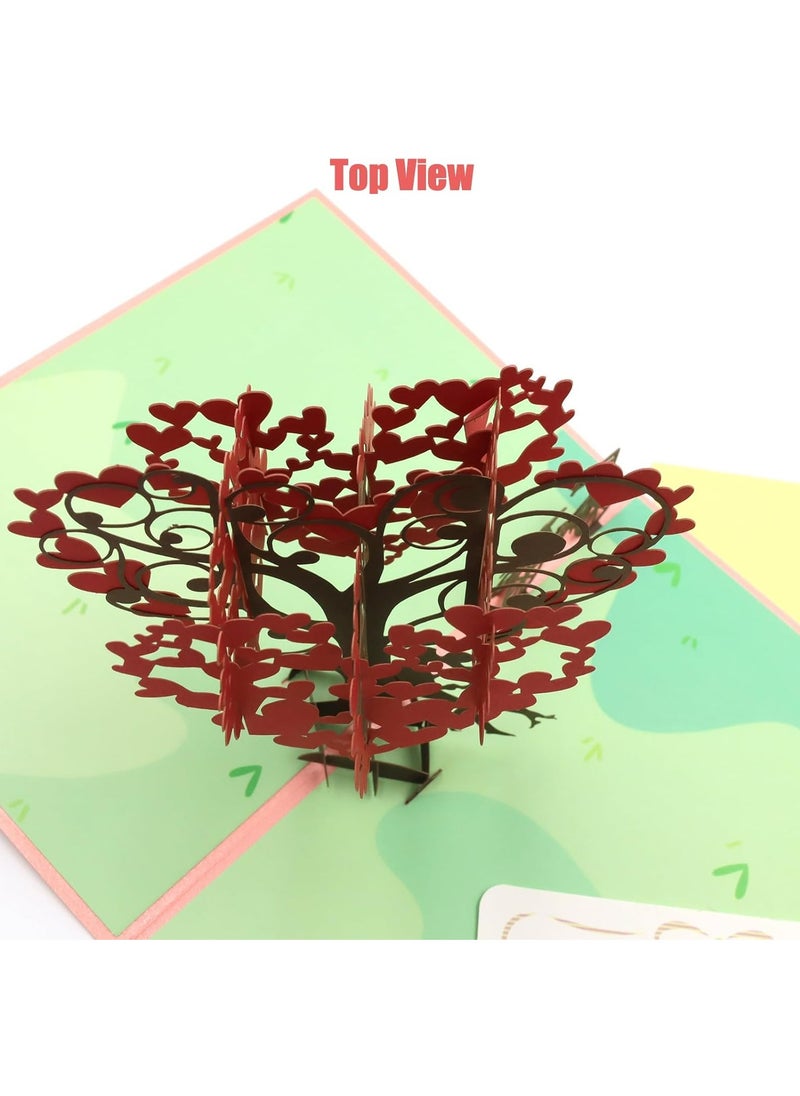 Love Couple Heart Tree 3D Greeting Pop Up Card