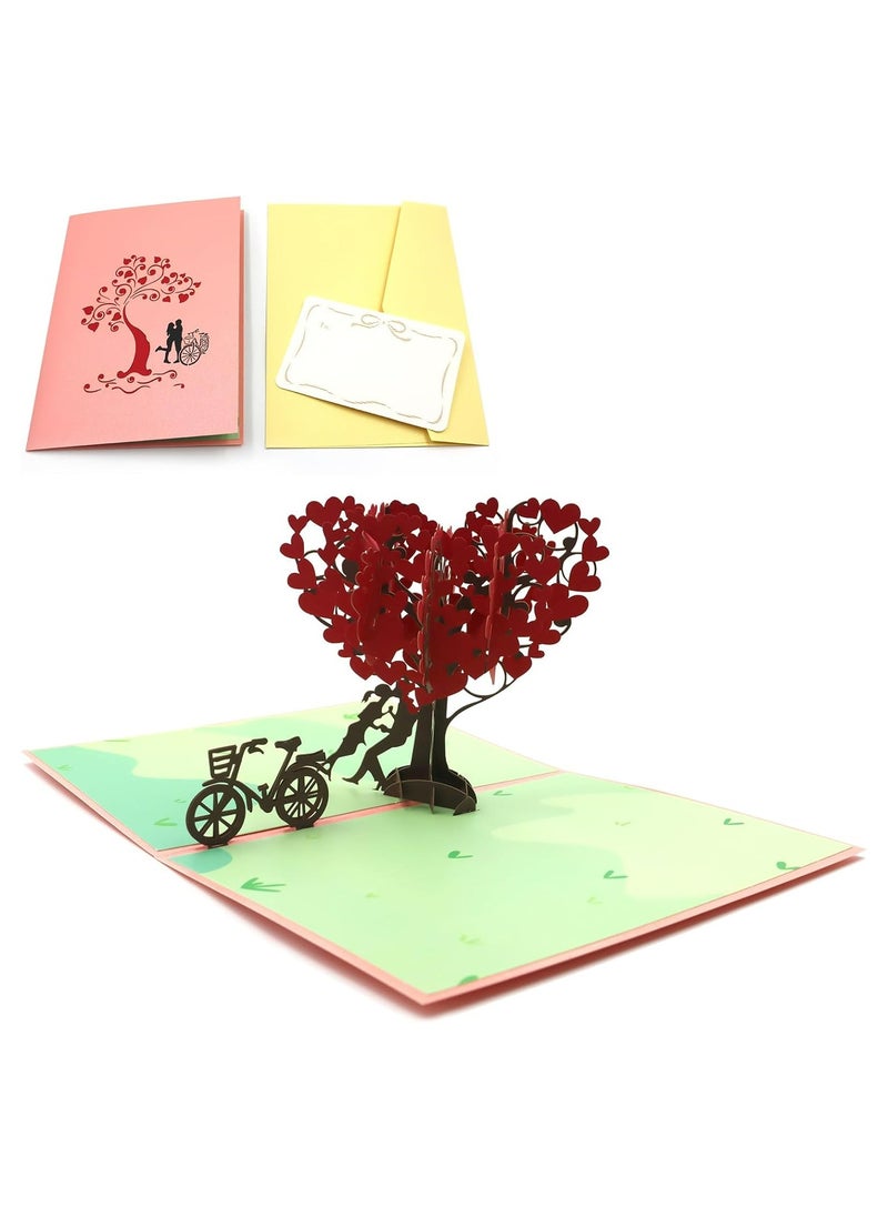 Love Couple Heart Tree 3D Greeting Pop Up Card