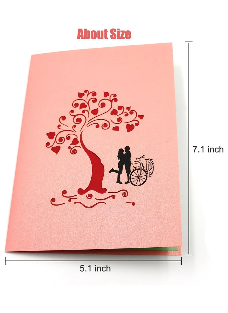 Love Couple Heart Tree 3D Greeting Pop Up Card