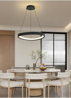 YATAI LIGHTING Black Round LED Chandelier, 29W Adjustable Hanging Light with Remote Control, 3-Color Dimming (3000K-6000K), Adjustable Height for Dining Room, Bedroom, Living Room, 55CM Diameter  - Image 5