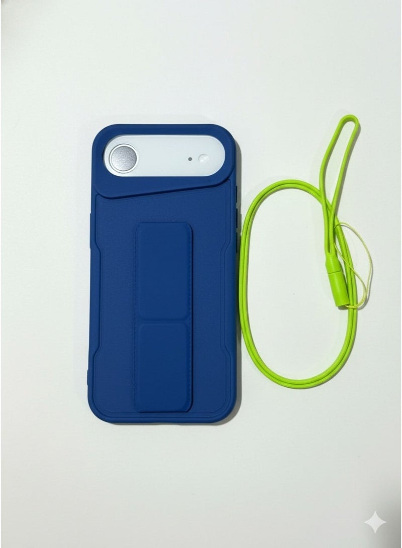 Magsafe For iPhone 17 air Slim Phone blue Cover which comes with phone holder and lanyard - Image 1