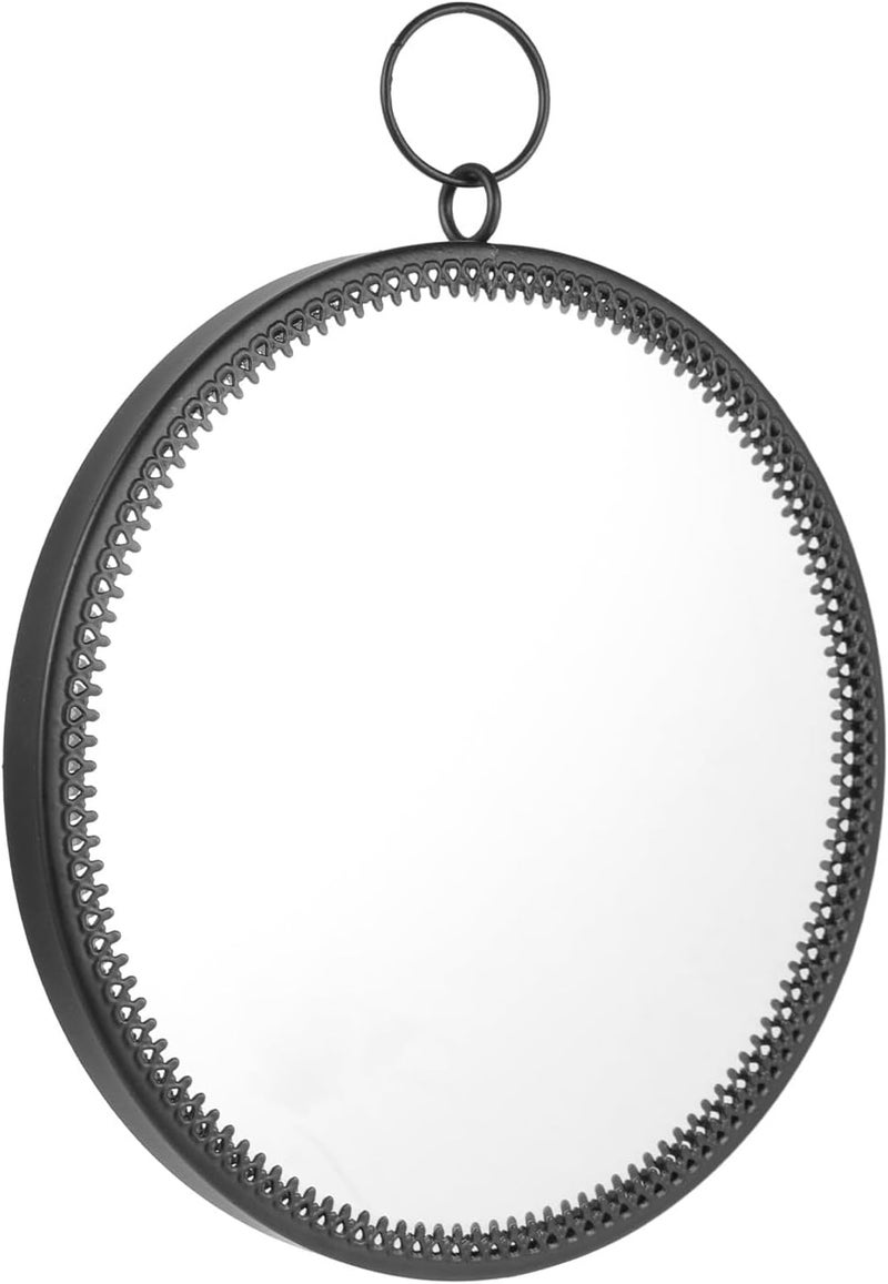 Abaodam Wall-Mounted Vanity Mirror Compact Frame Hanging Circle Glass Mirror Punch-Free Bathroom Makeup for Home Decoration - Image 1