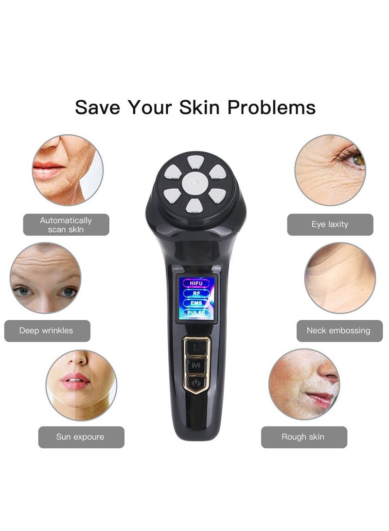 Mini LED Beauty Device EMS Pulse RF Face Lifting Skin Rejuvenation Electric Current Tightening Firming Anti-Aging 4 in 1 Face Massager - Image 3