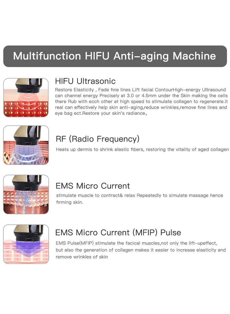 Mini LED Beauty Device EMS Pulse RF Face Lifting Skin Rejuvenation Electric Current Tightening Firming Anti-Aging 4 in 1 Face Massager - Image 5