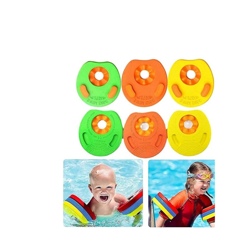 Barakah wimming Arm Floats EVA Foam Arm Bands Floating Sleeves, Water Wings Swimming Arm Floats for 4-14 Year Old Kids Pool Baby Swimming Circles Summer Pool Swimming Supplies 6PCs - Image 1