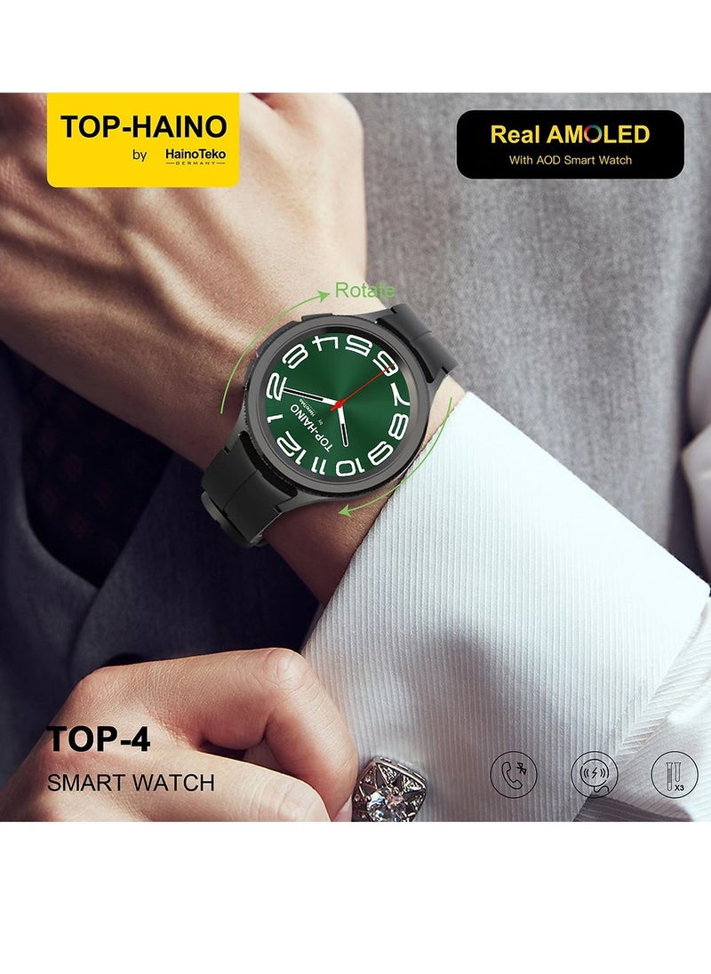Haino Teko - Haino Teko TOP-Haino TOP-4 Real AMOLED with Always on Display Smart Watch with 3 Straps and pen - Image 1