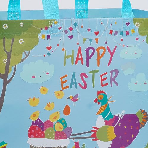 JWSCYSY 2Pcs 12.6" Large Easter Gift Bags with Card and Tissue Paper, Reusable Non-Woven Easter Bag with Handles for Kids Easter Party Supplies, Easter Egg Hunts, Easter Treat Bags. - Image 5