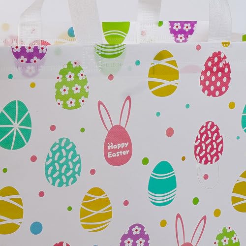 JWSCYSY 2Pcs 12.6" Large Easter Gift Bags with Card and Tissue Paper, Reusable Non-Woven Easter Bag with Handles for Kids Easter Party Supplies, Easter Egg Hunts, Easter Treat Bags. - Image 4