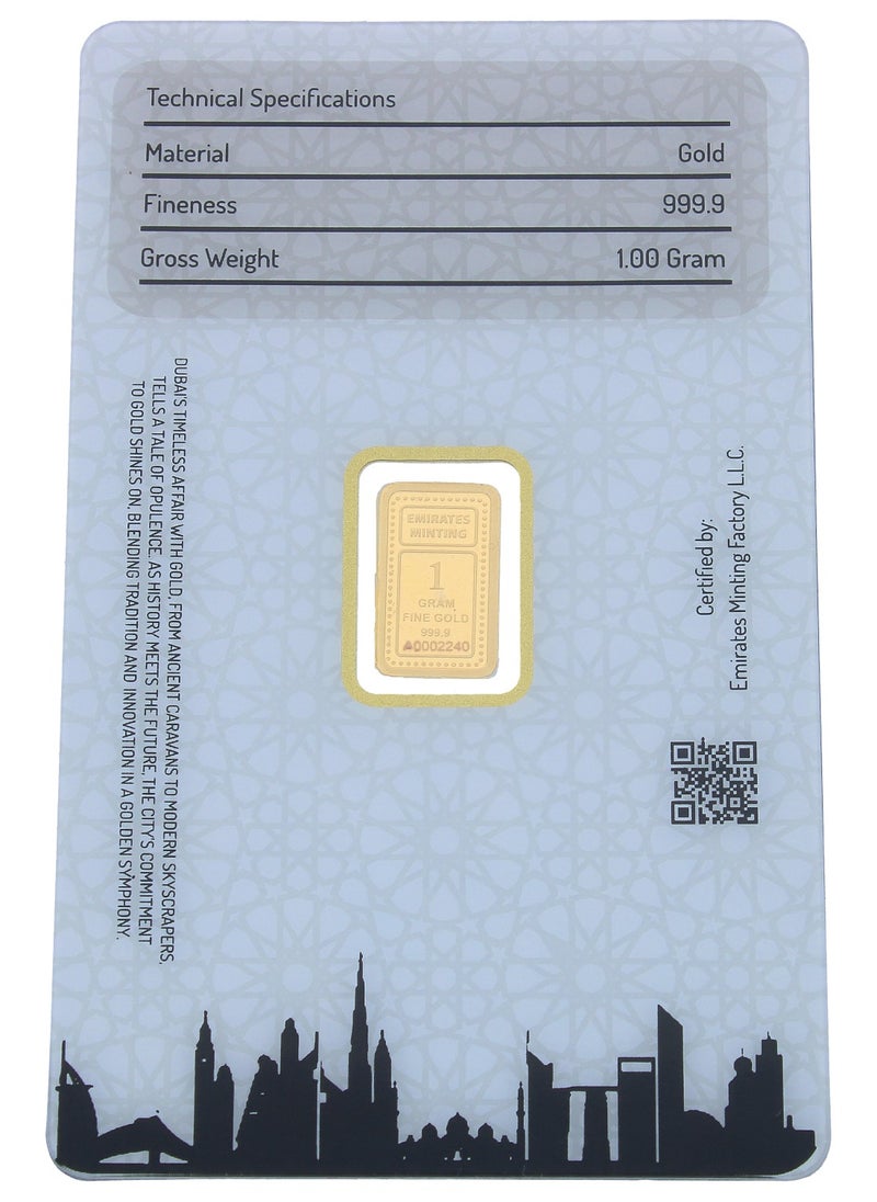 EMIRATES MINTING Emirates Minting 1 Gram Flower Gold Bar 999.9 Purity  - Image 2