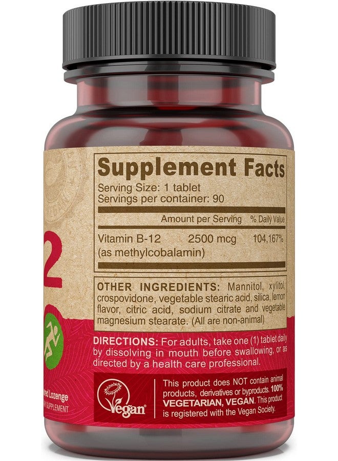 DEVA Vegan Vitamins B-12, High Potency 2500 mcg B12, Fast Dissolve, Sublingual, 90 Tablets (Pack of 2) - Image 3