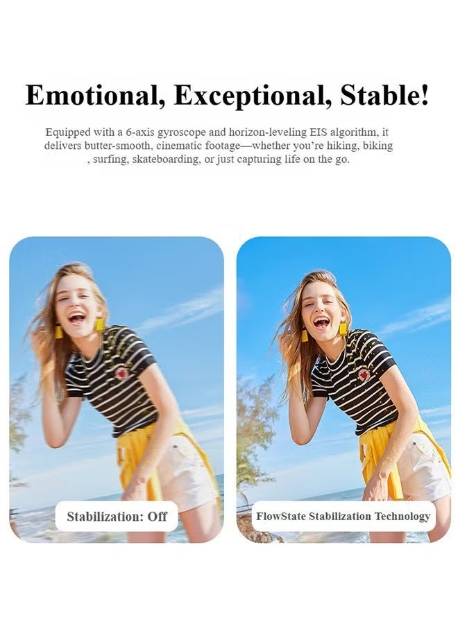 ZONBON 4K Thumb Action Camera, Mini Body Cameras, 64GBBuilt-in Storage, Wearable Pocket Vlogging Camera with Magnetic Lanyard, Small Portable Body Cam Helmet Cam for Work, Cycling, Travel, Pet Walking,6-axis Gyroscopic Image Stabilization + EIS Image Stabilization, 10 Meters waterproof - Image 4