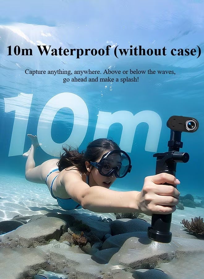 ZONBON 4K Thumb Action Camera, Mini Body Cameras, 64GBBuilt-in Storage, Wearable Pocket Vlogging Camera with Magnetic Lanyard, Small Portable Body Cam Helmet Cam for Work, Cycling, Travel, Pet Walking,6-axis Gyroscopic Image Stabilization + EIS Image Stabilization, 10 Meters waterproof - Image 5