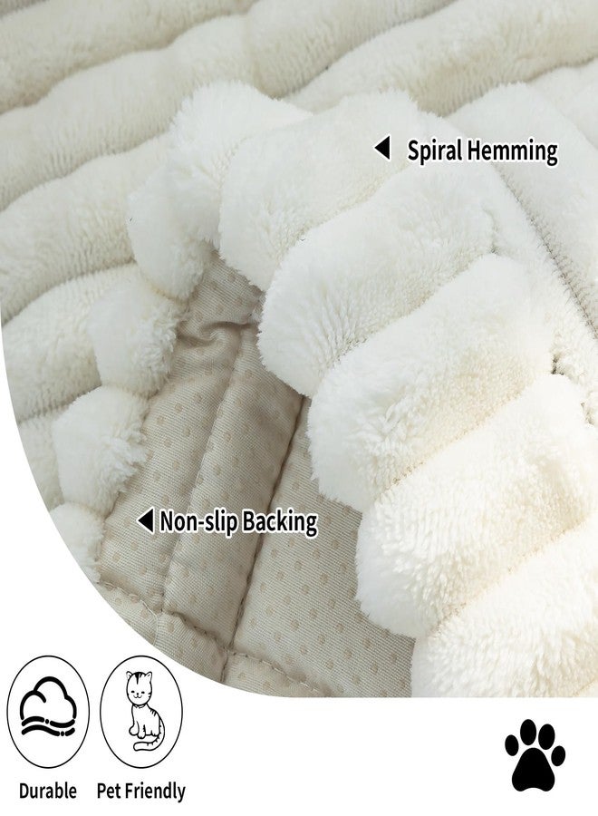 MDSASFD Sofa Couch Cover, Sofa Covers for Dogs Washable, Non-Slip Striped Sofa Slipcovers for Sectional Sofa, Sofa Cover Furniture Protector for L Shaped(Beige White, 27.6"x 59") - Image 3