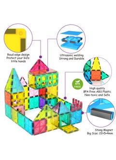 Jasonwell Magnetic Tiles Kids Magnetic Blocks Building Sets 3D Magnet Tile Building Blocks Magna Construction Educational Stem Toys Gifts For Toddlers Boys Girls 3 4 5 6 7 8 9 10 + Year Old  - Image 2