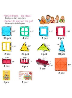 Jasonwell Magnetic Tiles Kids Magnetic Blocks Building Sets 3D Magnet Tile Building Blocks Magna Construction Educational Stem Toys Gifts For Toddlers Boys Girls 3 4 5 6 7 8 9 10 + Year Old  - Image 4