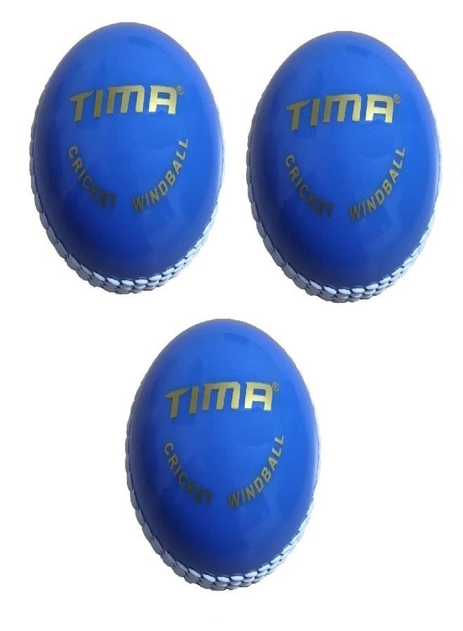 TIMA كرات الكريكيت الاصطناعية من تيما - كرات كريكيت صلبة من البولي إيثيلين - كرات تدريب داخلية وخارجية للتدريب (عبوة زرقاء من 3 كرات) - Image 4