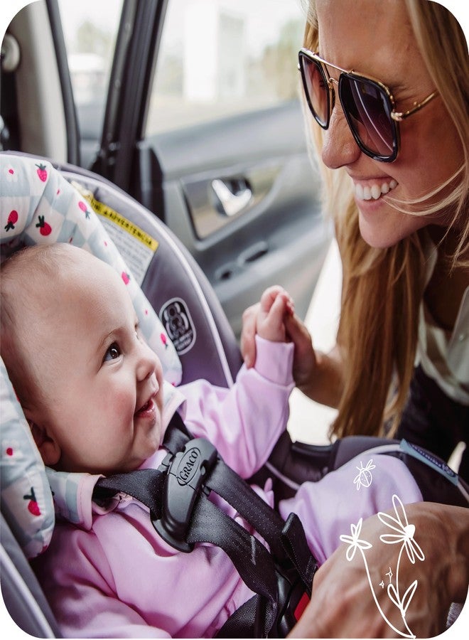 GoldBug Deluxe 2-in-1 Duo Head Support + Matching Strap Covers for Baby and Infant Car Seats - Patchwork Berry - Image 4