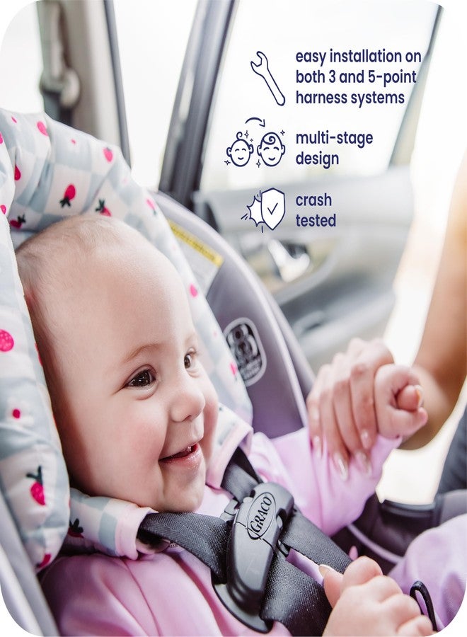 GoldBug Deluxe 2-in-1 Duo Head Support + Matching Strap Covers for Baby and Infant Car Seats - Patchwork Berry - Image 3