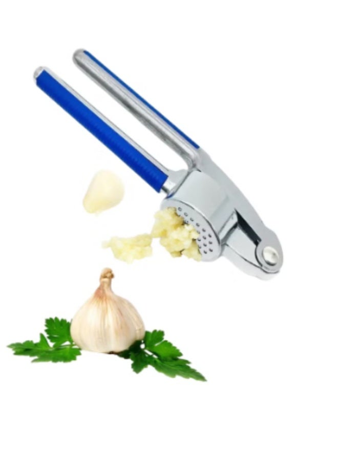Garlic Press & Ginger Crusher Set, Premium Stainless Steel Mincer with Soft-Grip Handle, Silicone Peeler & Cleaning Brush for Garlic, Ginger, Onions, Chilies, Herbs & More - Image 1