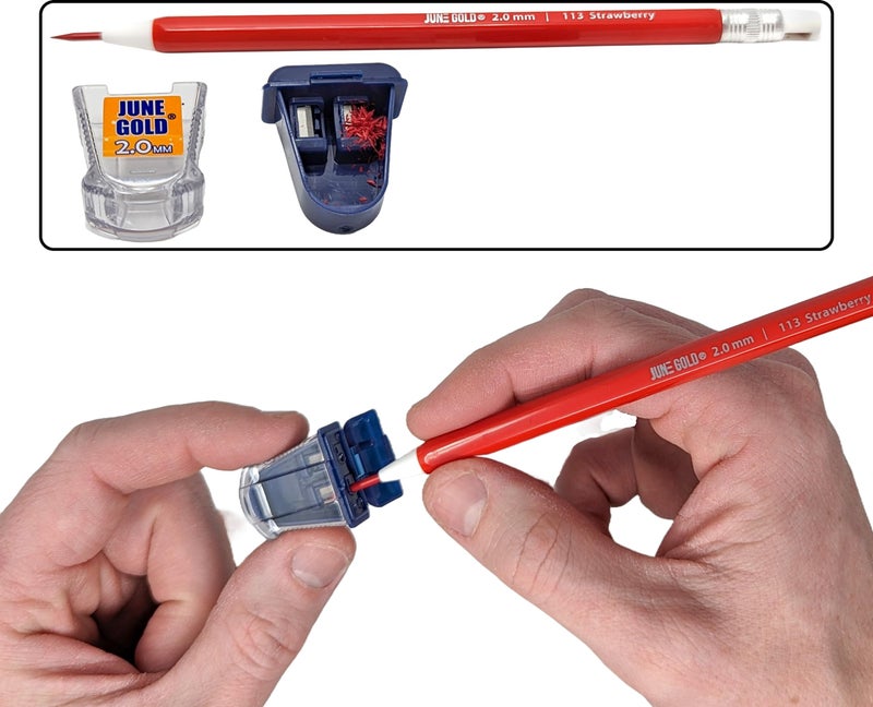 June Gold 4 Pro 2.0 mm Mechanical Pencils, 36 Colored Refills, 36 2B Refills, 36 4B Refills, 2 Sharpeners, 2 Smudge Resistant Erasers, Built in Sharpeners & Soft Non-Slip Grip on Each Pencil - Image 4