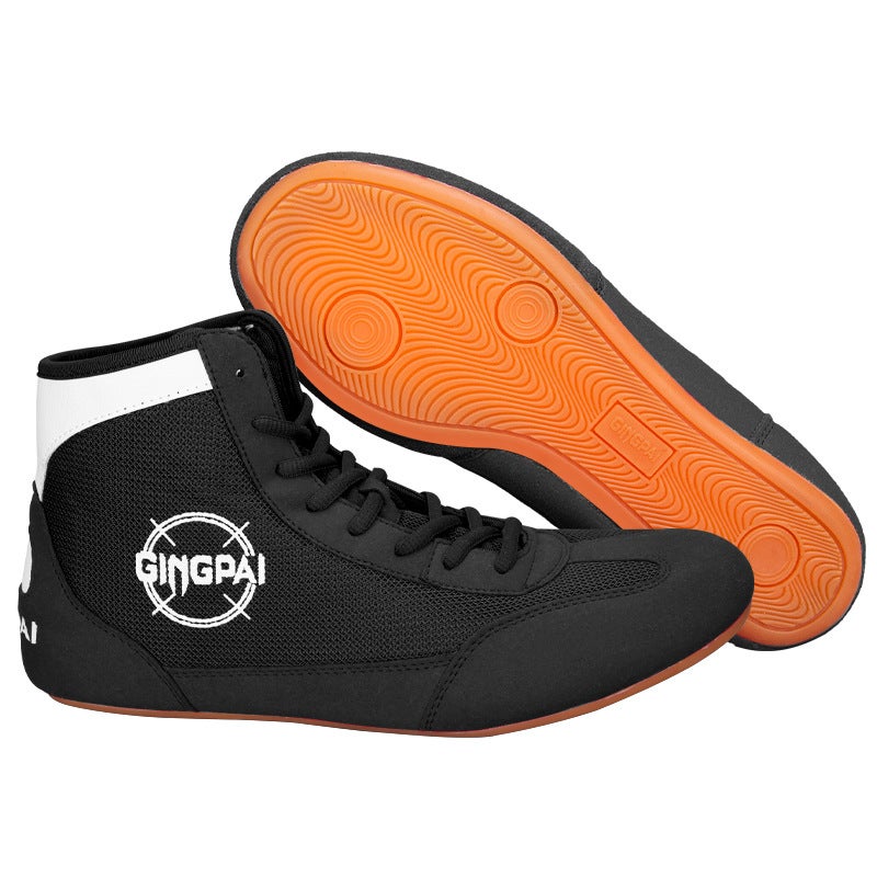 High-Top Boxing Shoes Boys And Girls Sanda Fighting Fighting Training Shoes Adult Wrestling Shoes Fitness Weightlifting Martial Arts Shoes - Image 1