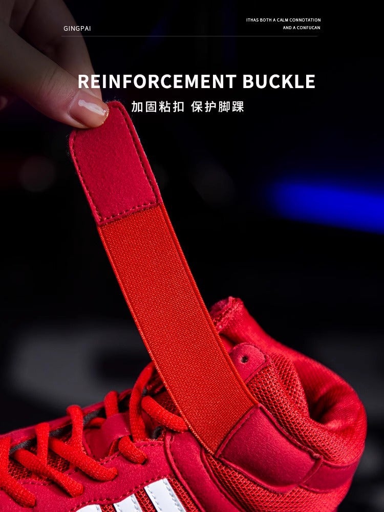 High-Top Boxing Shoes Boys And Girls Sanda Fighting Fighting Training Shoes Adult Wrestling Shoes Fitness Weightlifting Martial Arts Shoes - Image 5