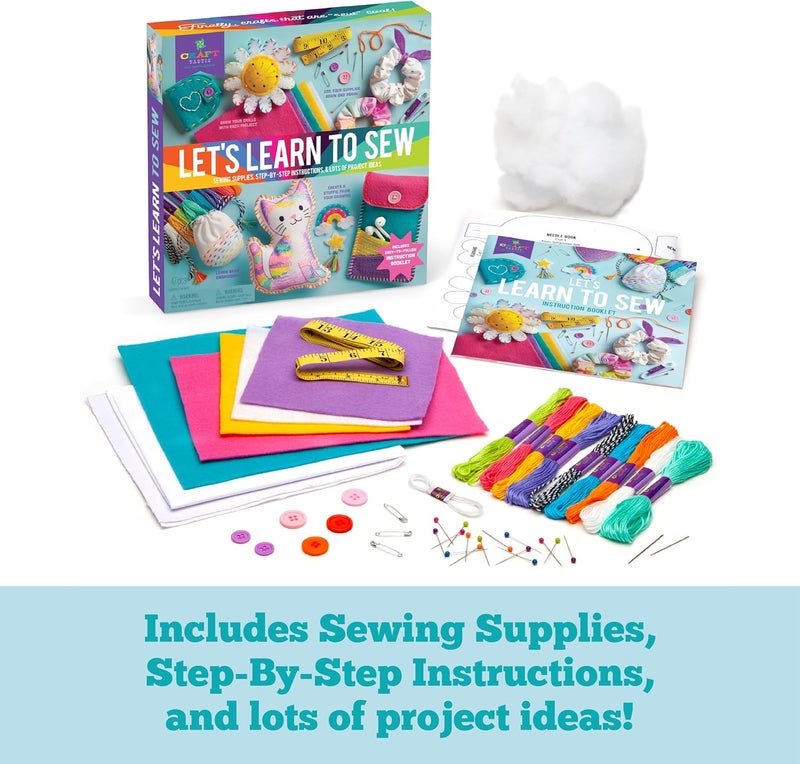 Craft Tastic Let’s Learn to Sew – Mini Sewing Kit, Arts and Crafts, Art Supplies, Embroidery Kit for Beginners, Includes Sewing Supplies, Easy-to-Follow Instructions, Arts & Crafts, Ages 7+ - Image 2