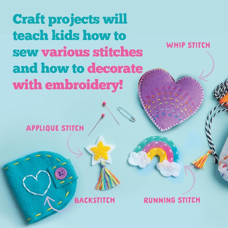 Craft Tastic Let’s Learn to Sew – Mini Sewing Kit, Arts and Crafts, Art Supplies, Embroidery Kit for Beginners, Includes Sewing Supplies, Easy-to-Follow Instructions, Arts & Crafts, Ages 7+ - Image 4