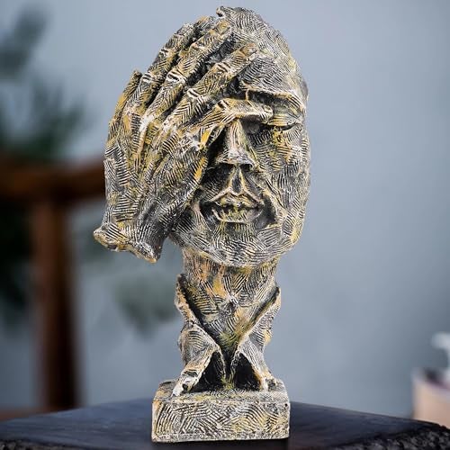 zart Resin Multicolour Closed Eyes Men Face Showpiece,Decorative (6Inch) - Image 1