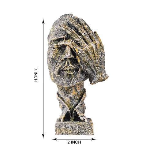 zart Resin Multicolour Closed Eyes Men Face Showpiece,Decorative (6Inch) - Image 3