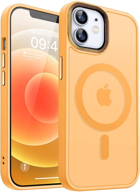 Case BENTOBEN Magnetic Iphone 11, Compatible with Wireless Charger and Magsafe Card Wallet, Simple Clear Shockproof Drop Resistant Anti-Fingerprint Case Compatible with Iphone 11 - Yellow