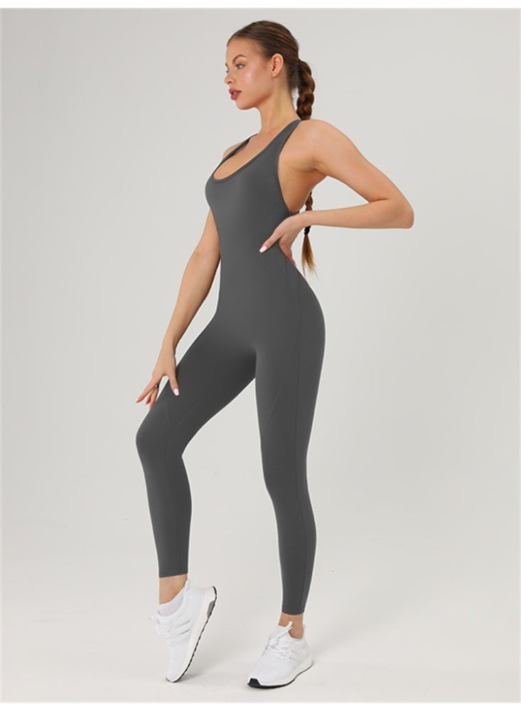 عام جمبسوت رياضي نسائي مفتوح الظهر ، رومبير يوجا ، بدلة لياقة بدنية ، قطعة واحدة - Image 2