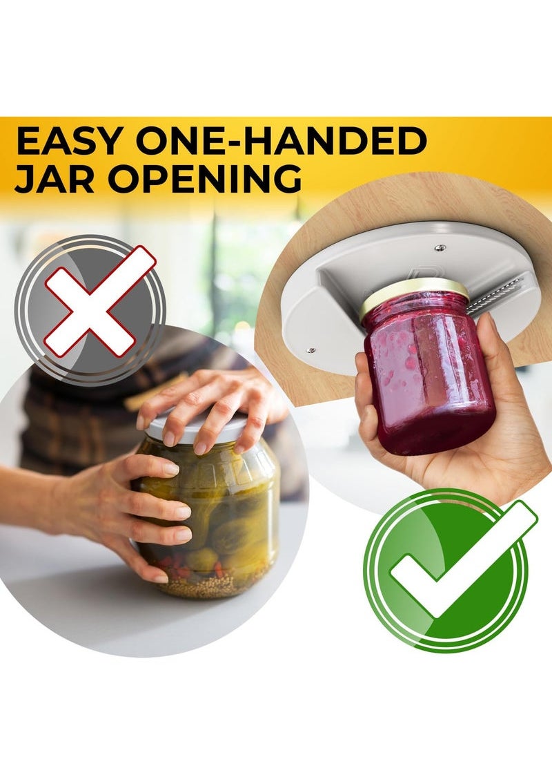 Captaintech - Under Cabinet Lid Jar Opener - for Weak Hands and Seniors With Arthritis - Heavy Duty, Allows to Easily Unscrew Any-Size Lid - Effortless Bottle & Can Opener for your Kitchen - Image 1
