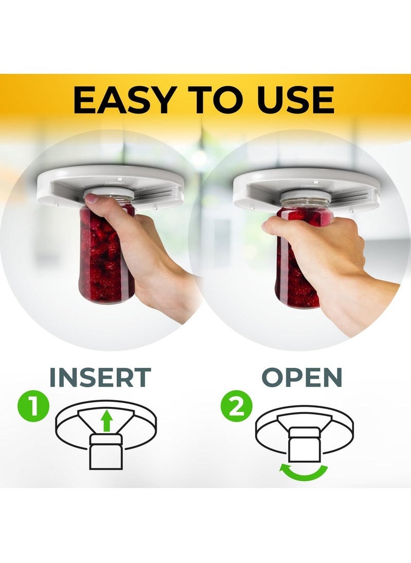 Captaintech - Under Cabinet Lid Jar Opener - for Weak Hands and Seniors With Arthritis - Heavy Duty, Allows to Easily Unscrew Any-Size Lid - Effortless Bottle & Can Opener for your Kitchen - Image 1