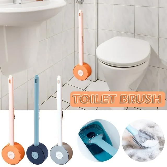 Cyrox Wall Mounted Toilet Bowl Cleaning Brush Toilet Cleaner Brush Soft Bristle Toilet Scrubber Brush and Holder Set (1Pcs) - Image 2