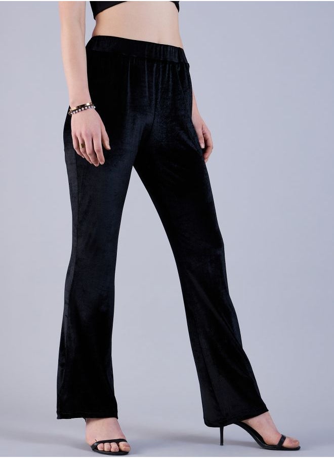 Freehand Women Regular Fit Solid Mid-Rise Bootcut Trousers  - Image 5